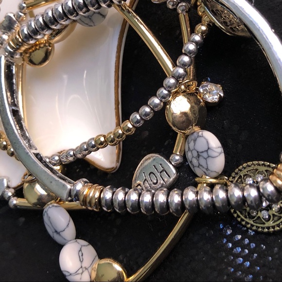 BOHO BABE SILVER AND GOLD CHARM BRACELET - Picture 6 of 10